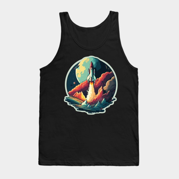 Rocketship to the moon Tank Top by JORDYGRAPH